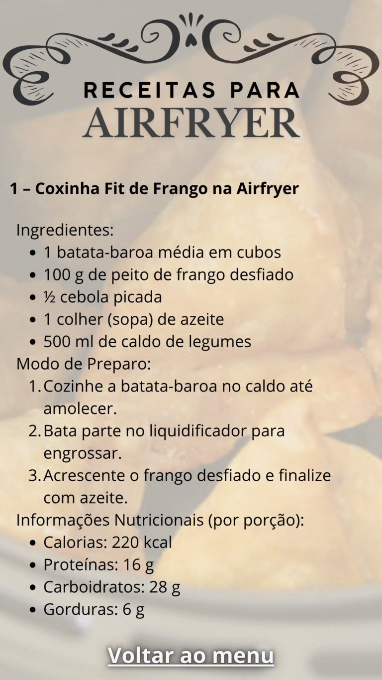 1 – Coxinha Fit de Frango na Airfryer