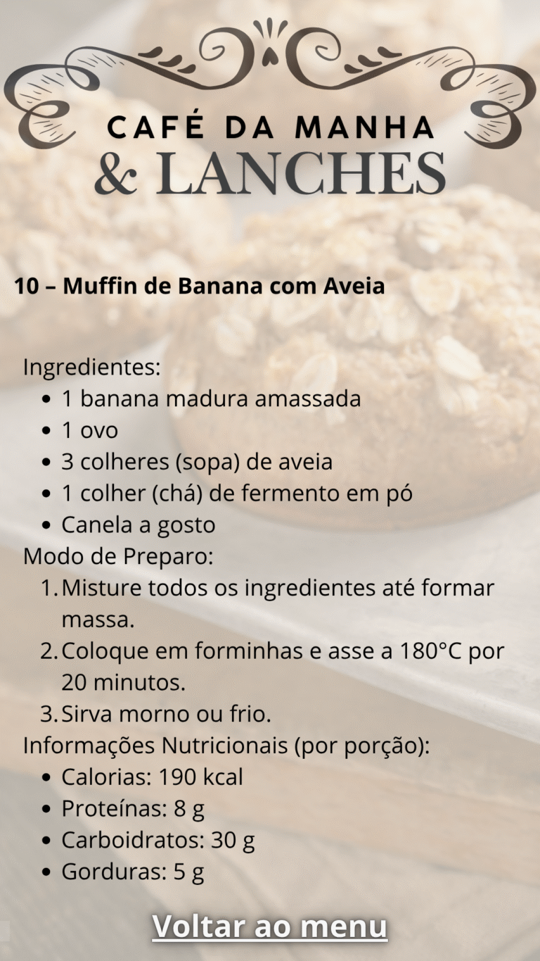 10 - Muffin de Banana com Aveia