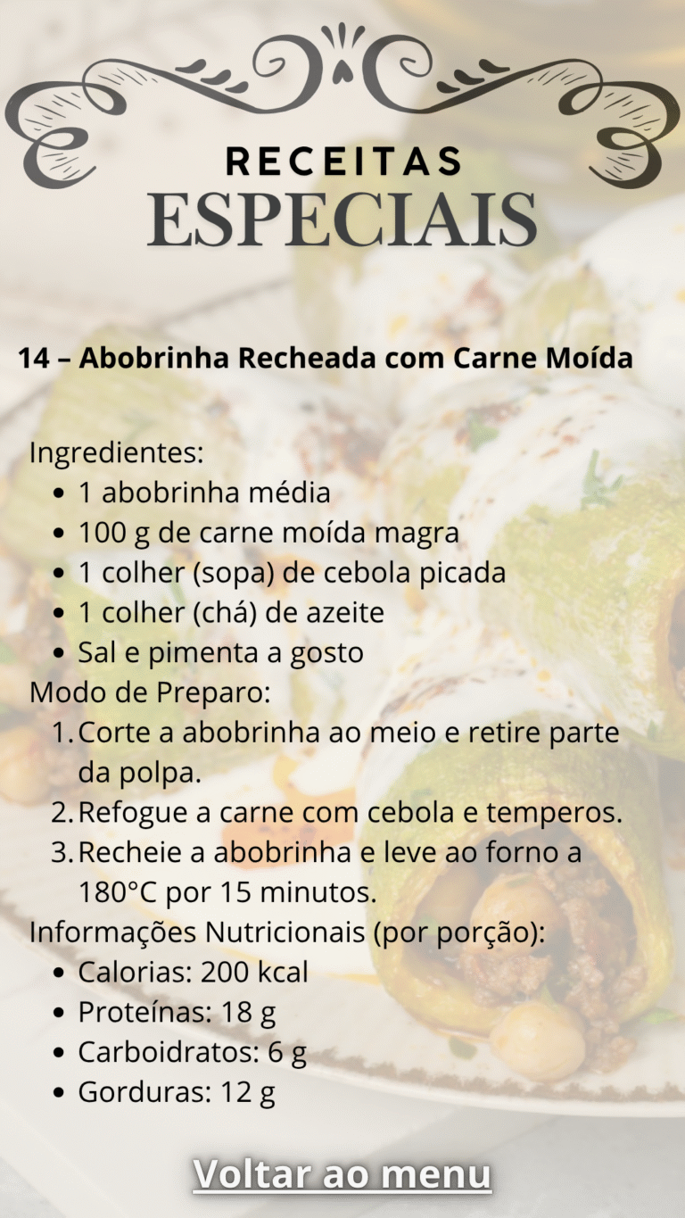 14 – Abobrinha Recheada com Carne Moída
