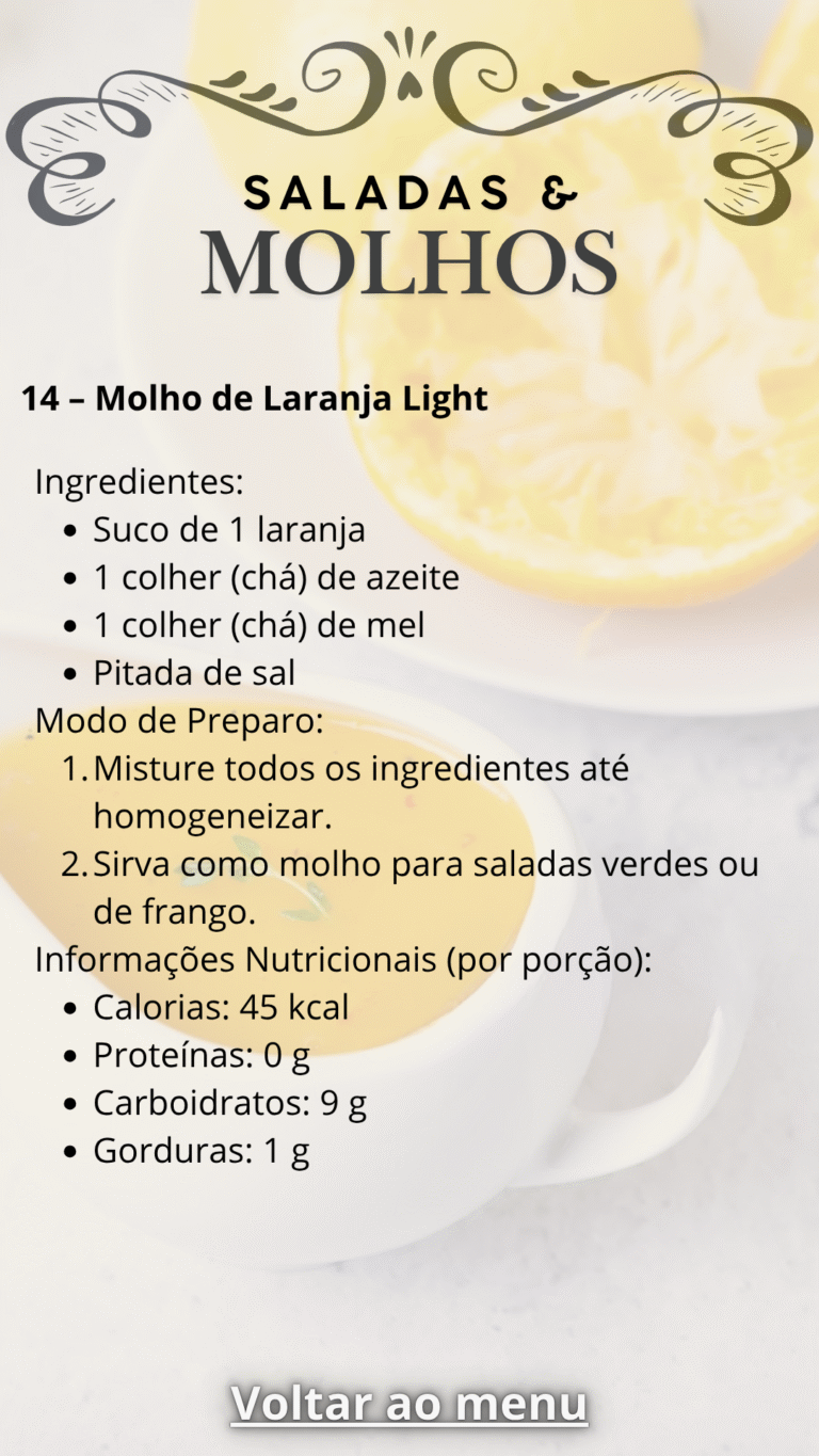 14 – Molho de Laranja Light