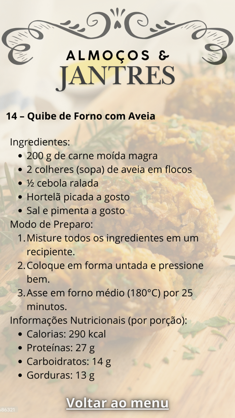 14 – Quibe de Forno com Aveia