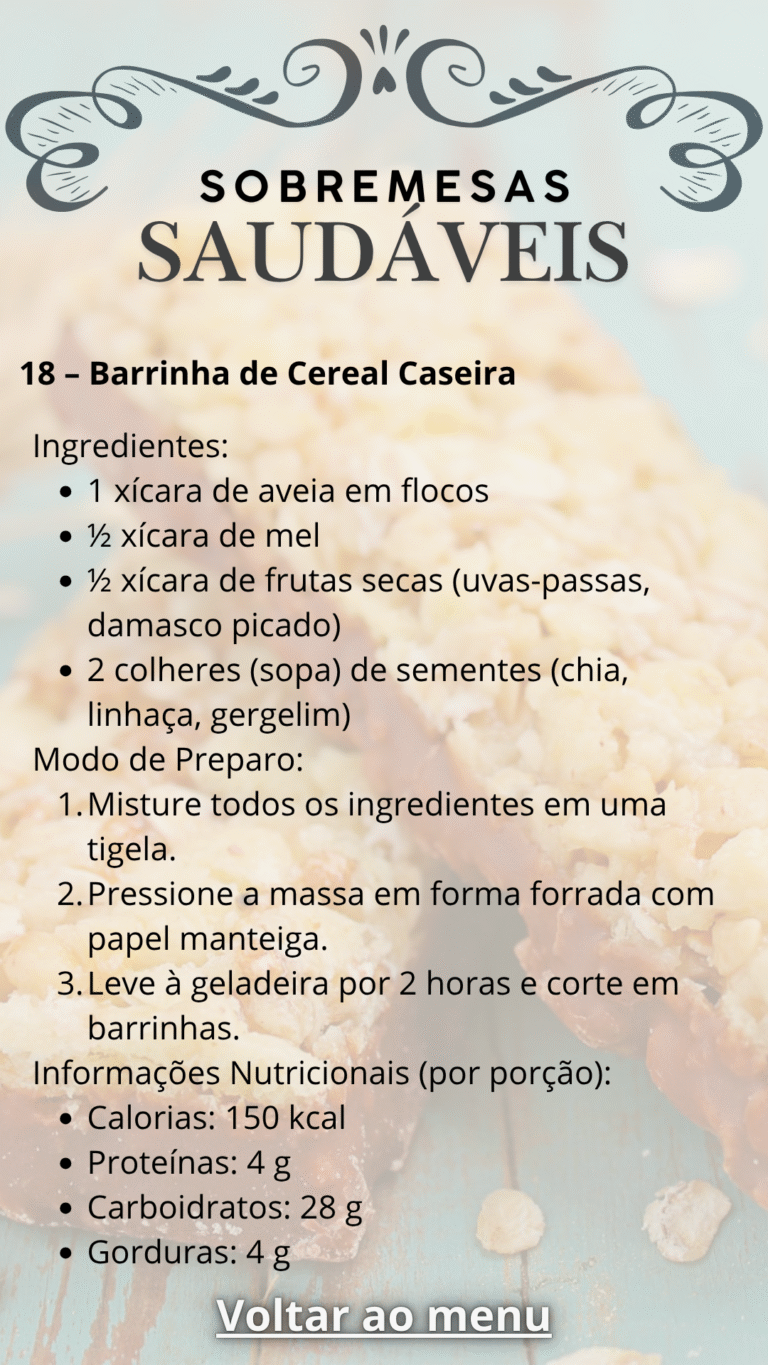 18 – Barrinha de Cereal Caseira