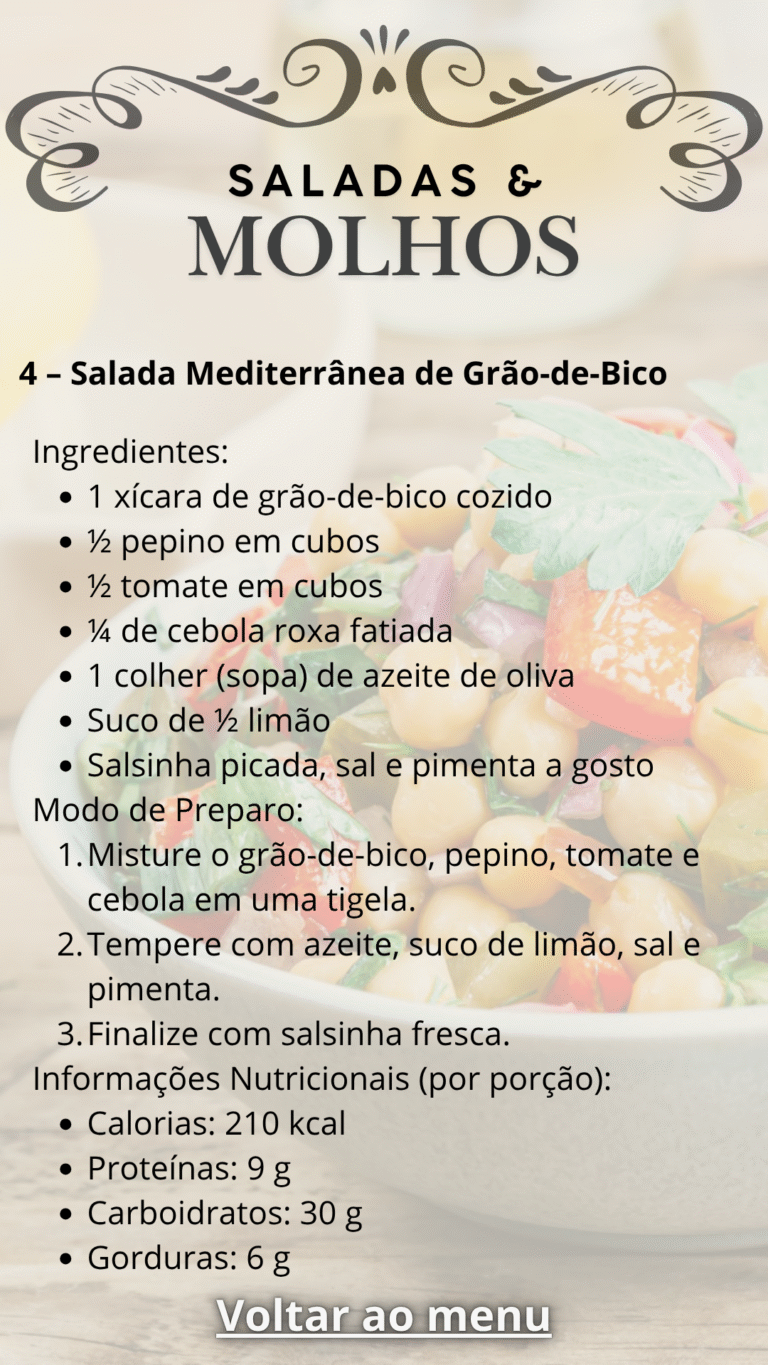 4 – Salada Mediterrânea de Grão-de-Bico